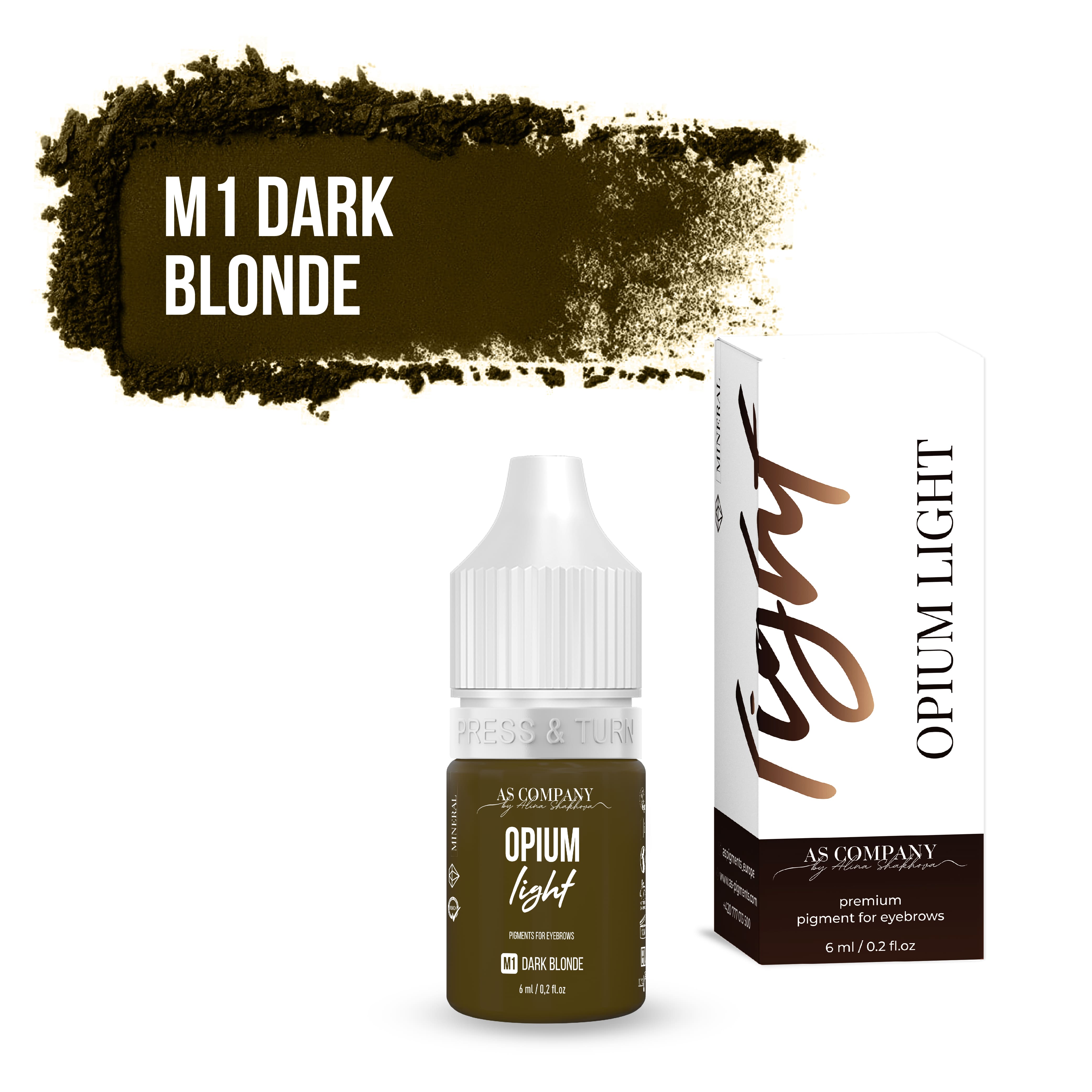 Pigment mineral pentru sprâncene M1 DARK BLONDE, 6ml, 15 ml (OPIUM LIGHT) AS-Company™ Pigment mineral pentru sprâncene M1 DARK BLONDE, 6ml, 15 ml (OPIUM LIGHT) AS-Company™