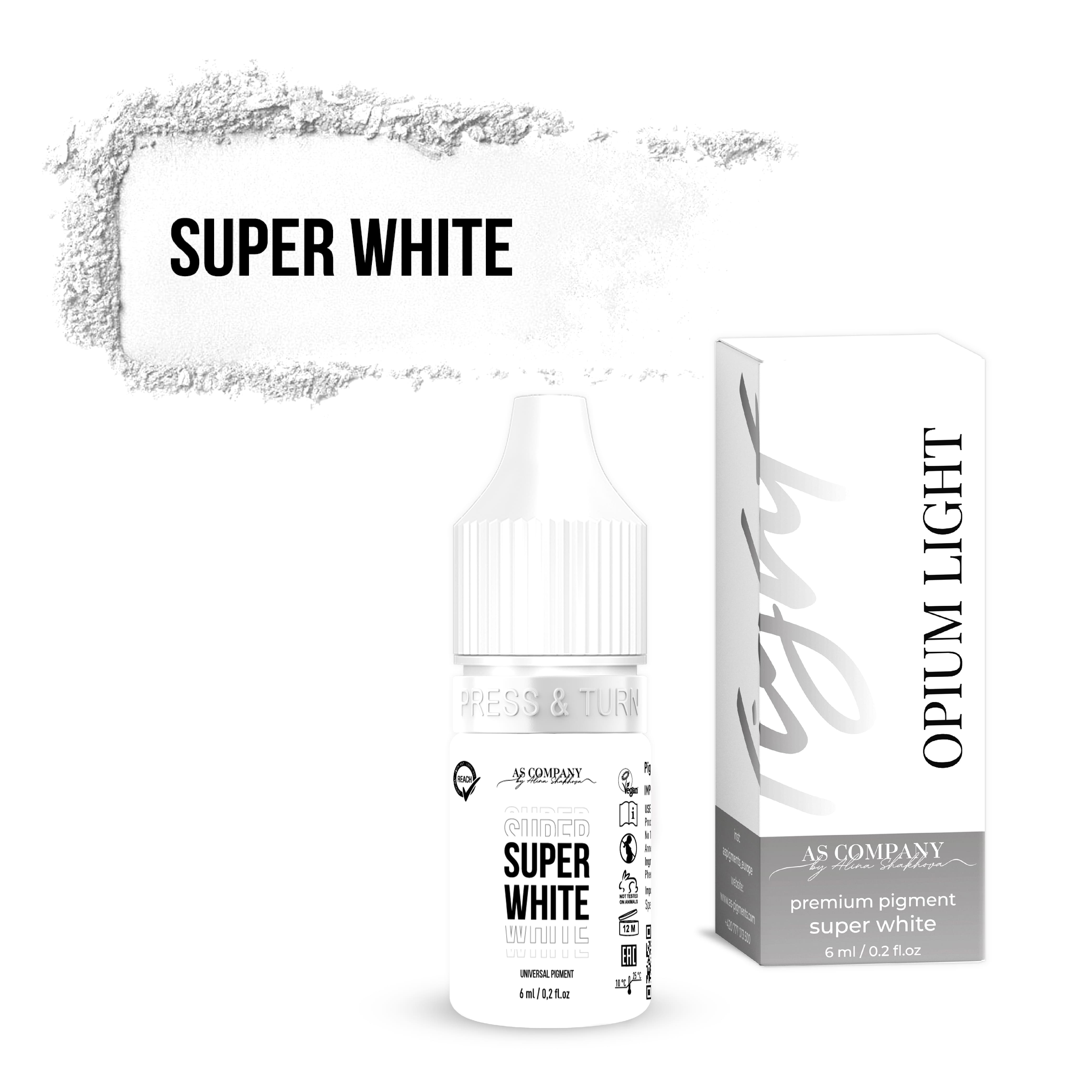 SUPER WHITE, pigment universal, 6 ml , 15ml (OPIUM LIGHT) AS-Company™ SUPER WHITE, pigment universal, 6 ml , 15ml (OPIUM LIGHT) AS-Company™
