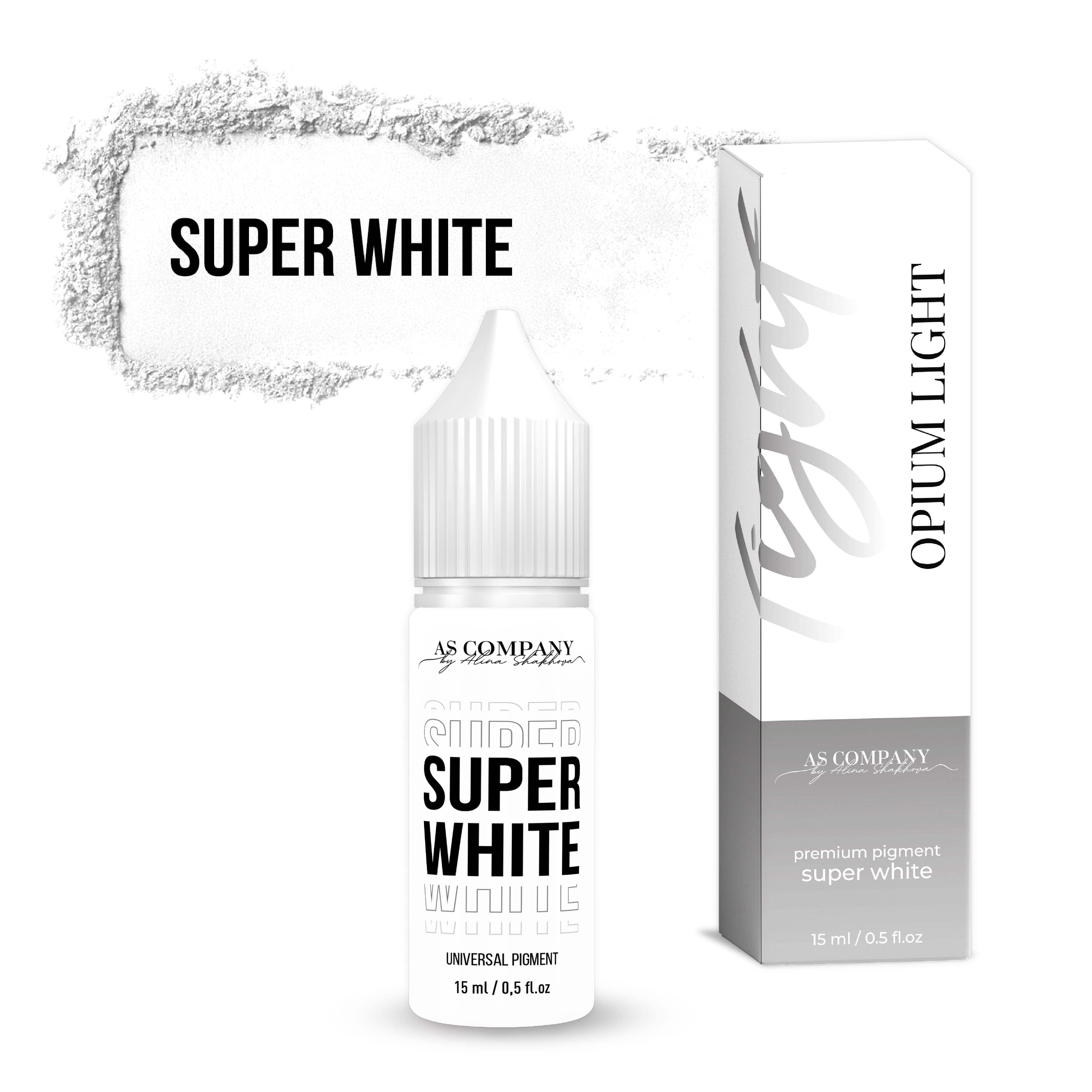 SUPER WHITE, pigment universal, 6 ml , 15ml (OPIUM LIGHT) AS-Company™ SUPER WHITE, pigment universal, 6 ml , 15ml (OPIUM LIGHT) AS-Company™