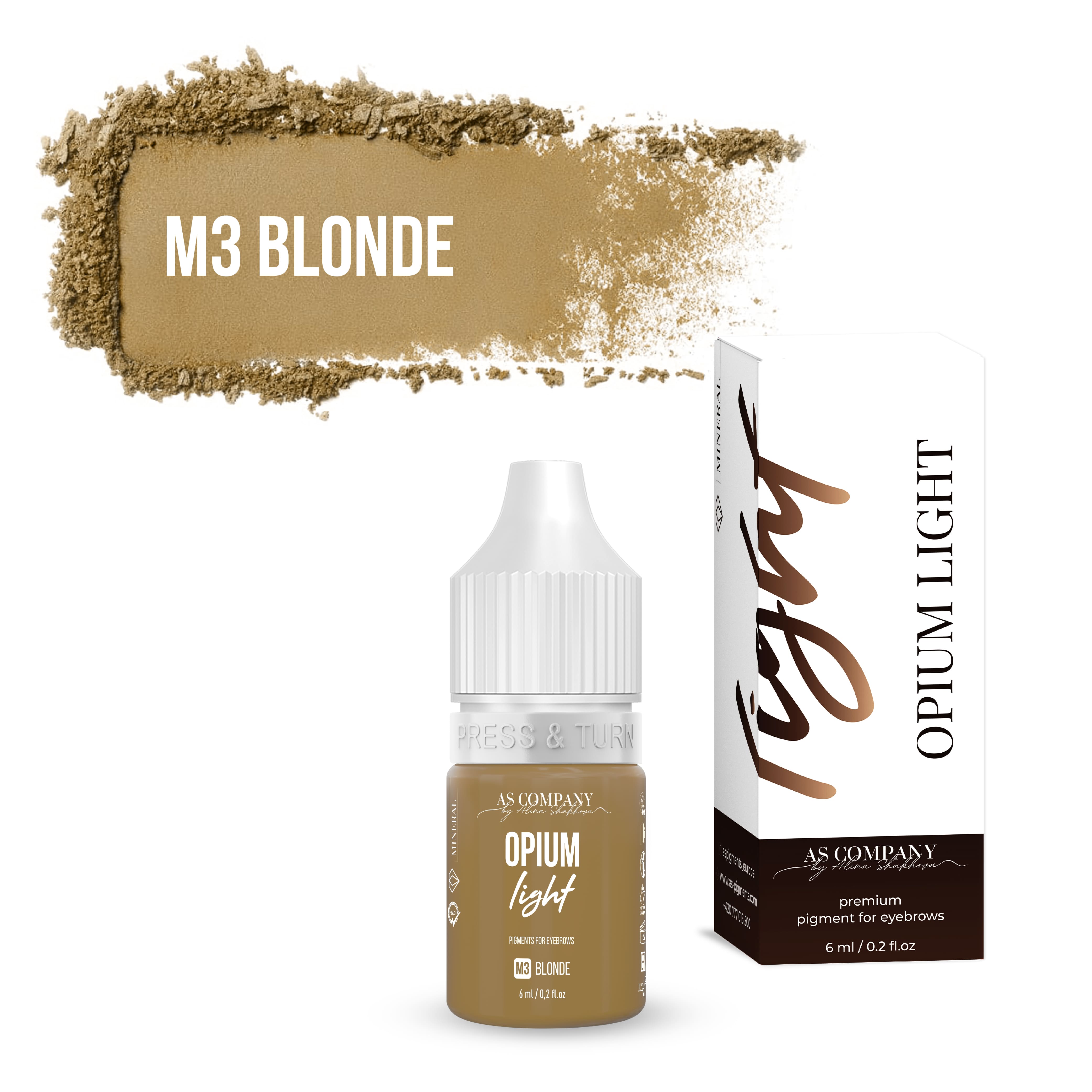 Pigment mineral pentru sprâncene M3 – BLONDE, 6ml, 15 ml (OPIUM LIGHT) AS-Company™ Pigment mineral pentru sprâncene M3 – BLONDE, 6ml, 15 ml (OPIUM LIGHT) AS-Company™